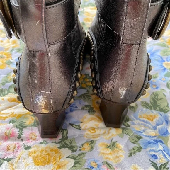 Coach Chelsea Heeled Boot Metallic Smog Size 5.5 - Picture 6 of 13